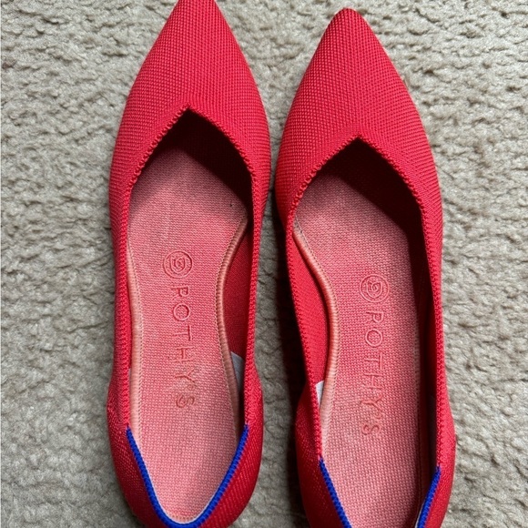 Rothy’s red knit pointed toe slip on flat 8.5 - Picture 5 of 6
